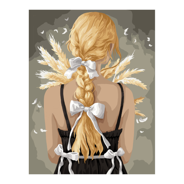 Картина по номерам Три Совы 30*40см "Девушка с букетом колосьев" КХ3040_53879