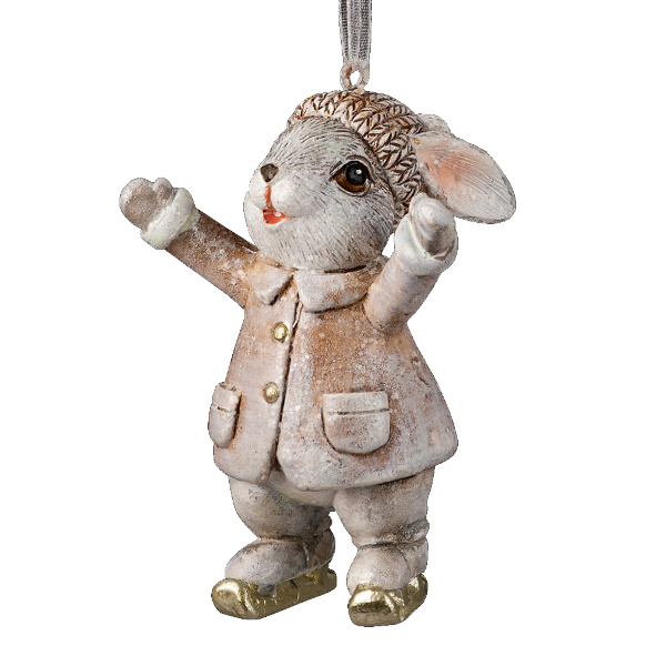 Украшение подвесное Erich Krause Decor "Зайчик на лыжах" 7см, полирезина 62430