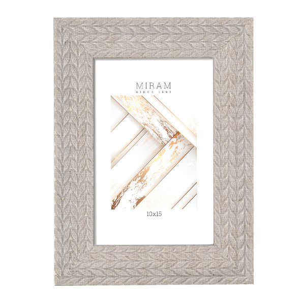 Фоторамка 10*15 пластик, багет 30мм, бежевый, вставка пластик, ножка 651740-4 МИРАМ