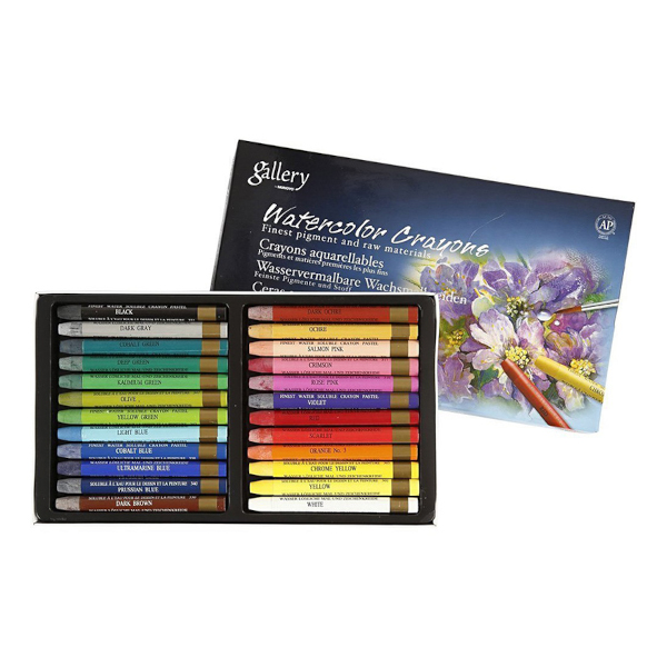 Пастель сухая акварельная Mungyo ""Watercolor Crayons" 24цв, в  картон.кор. MGMAC24