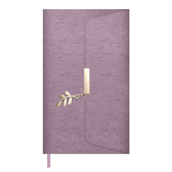 Ежедневник А5 не дат 320стр., Escalada "Страус" тв.обл., иск. кожа, сиреневый 70670