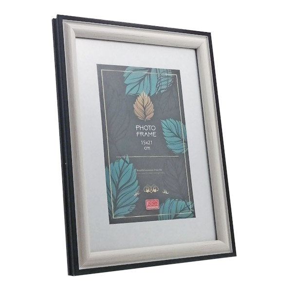 Фоторамка 15*21 пластик, багет 19мм, сер. дымка, вставка стекло "Вилладж" 1407В-831А2.РП1521 Полином
