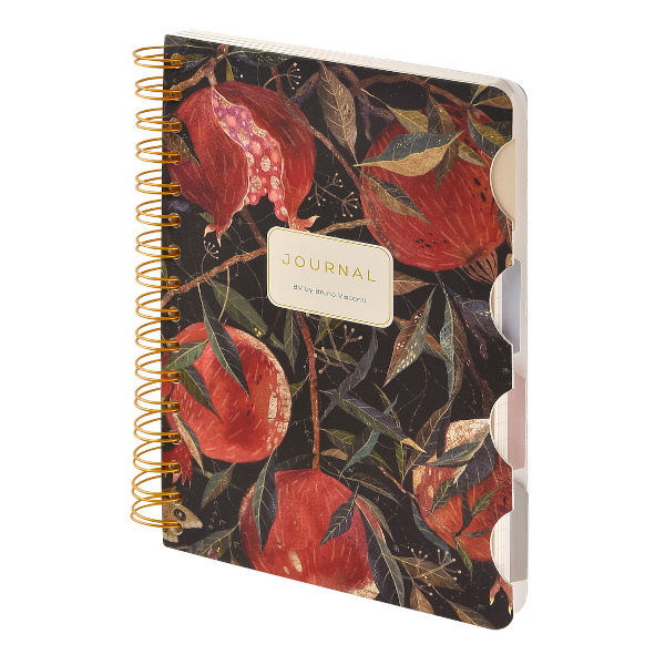 Записная книга А5 120л "Гранат" клетка/линейка/точка, гребень, тв.обл. 3-567/16 Bruno Visconti