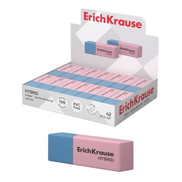 Ластик Erich Krause "Hybrid" скош. 54*18*8мм, термопласт. резина, комбинир. ЕК35749