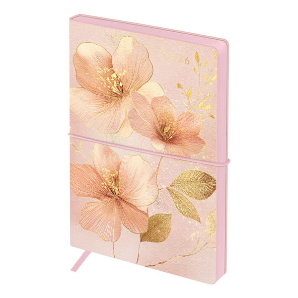 Ежедневник А6+ 2026 BG "Ornament" интегр.обл., иск.кожа, рисунок, персиковый DdА6+_09808