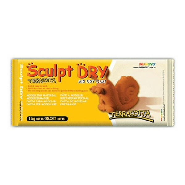 Глина для моделирования "Sculpt Dry" 1000г, терракотовая, пакет MGMT1000 Mungyo