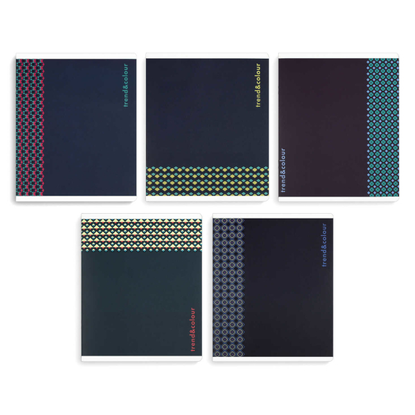 Тетрадь 96л А5+ клетка "Стиль" картон, ассорти 70950 Феникс+