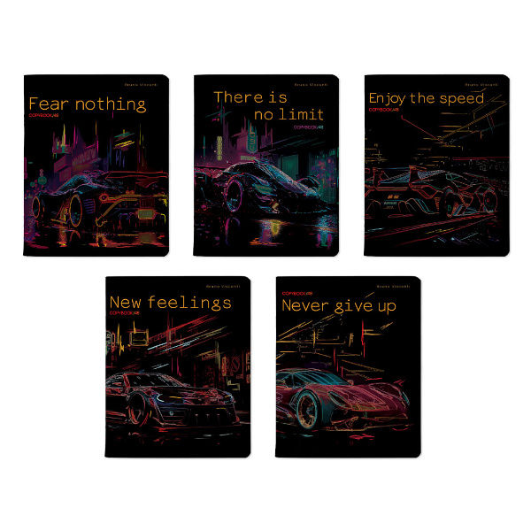 Тетрадь 48л А5+ клетка "Tokyo Drift" картон, ассорти 7-48-1322 Bruno Visconti