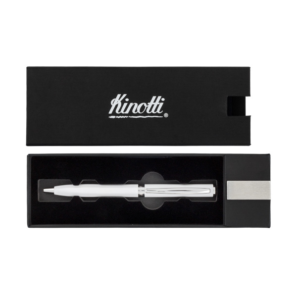 Ручка подарочная Kinotti "BABELL" синяя, корпус металл, белый, поворот. мех., 1,0мм KI-162323