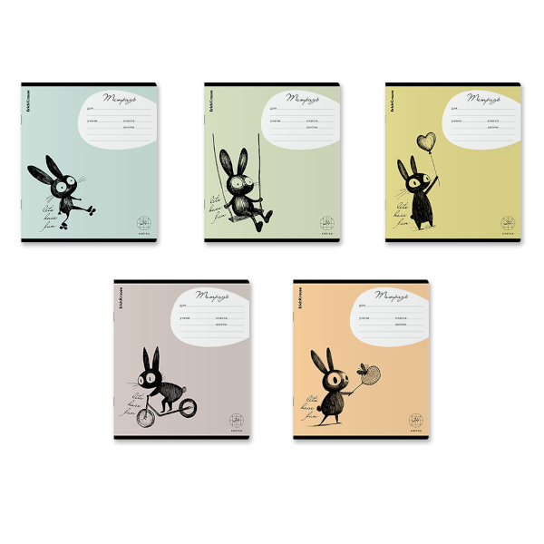 Тетрадь 24л А5 клетка "Funny Bunny" картон, ассорти 64854 Erich Krause