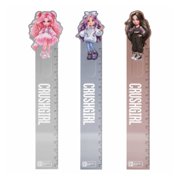 Набор линеек-закладок 3предм., 15см, ассорти "Фешн девочки" 68494 Феникс+