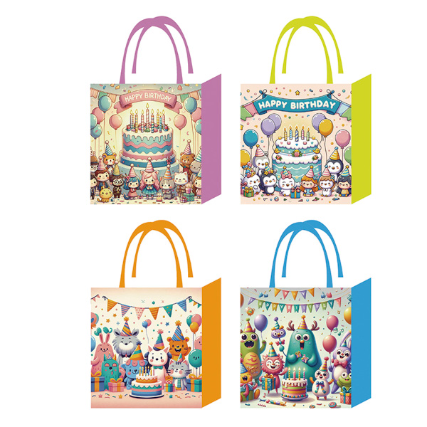 Пакет неткан.мат-л 23*25*12см "С днем рождения" ассорти M-8222 MAZARI ТМ