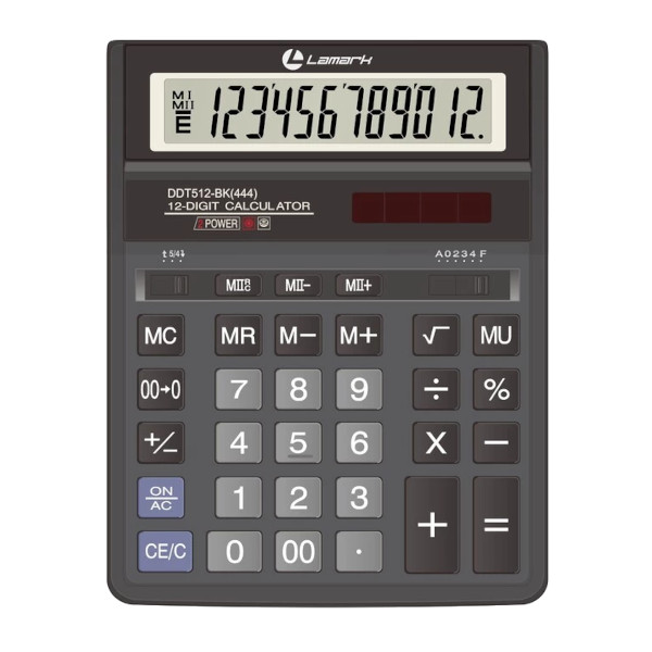 Калькулятор LAMARK DDT512-BK(444) (черный) настольный, 12р