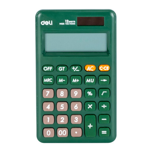Калькулятор Deli EM120GREEN (зеленый) карманный 12р