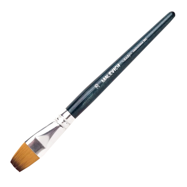 Кисть синтетика №20 "Andy (Энди)" плоская, короткая ручка 753120 Малевичъ