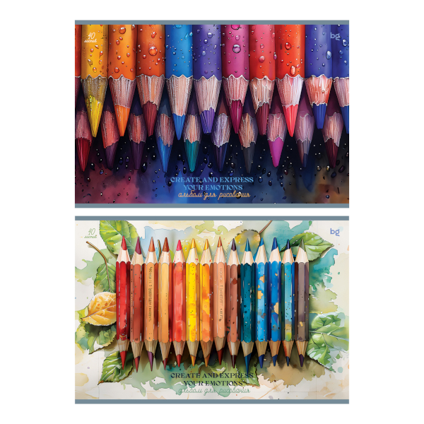 Альбом для рис 40л А4 "Карандаши" 120г/м2, склейка, мел.картон, ассорти АР4скл40 62616 BG