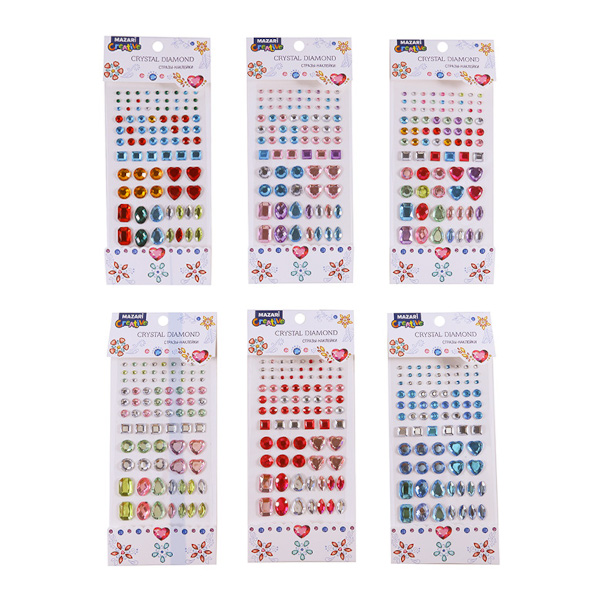 Стразы для декора самокл. "Ассорти" акрил, 8*19см, ассорти M-8648 MAZARI ТМ