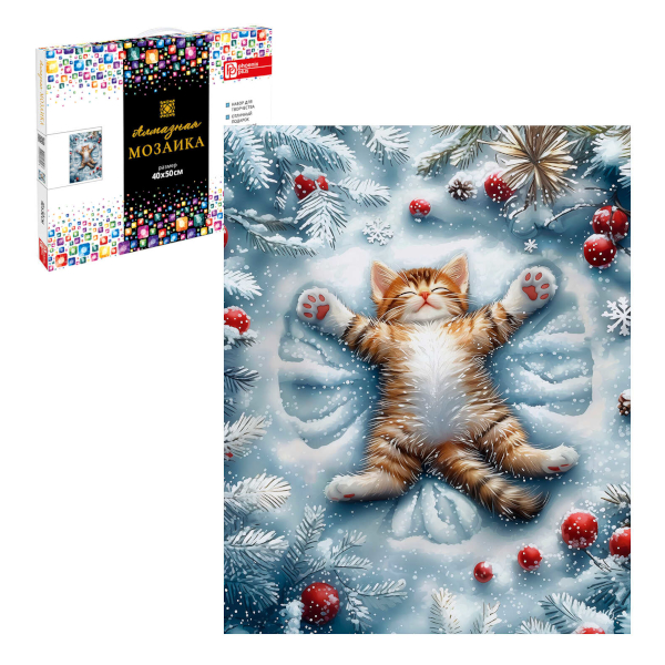 Алмазная мозаика Феникс+ 40*50см "Кот в снегу" 70863