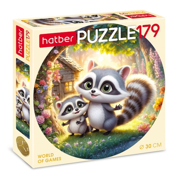 Пазлы 179 элем. "Мы-енотики!" круглый, d-300мм 179ПЗк4_33582 Hatber