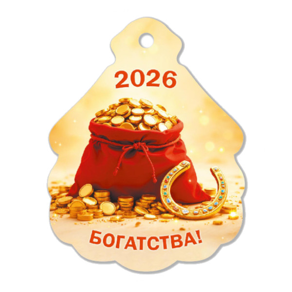 Магнит фигурный "Мешок богатства. 2026" 64*83мм 9729 Квадра