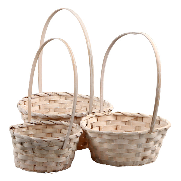 Набор корзин 21*21*10/18*18*10/16*16*10см, бамбук, белый 9904868 Дарим Красиво