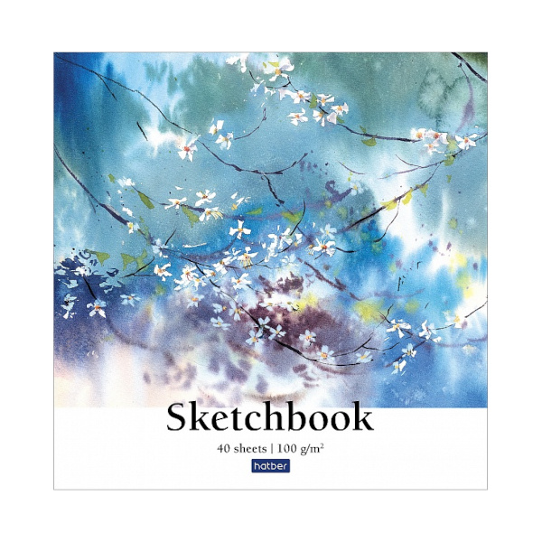 Блокнот Sketchbook 220*220мм 40л Hatber Premium "Дыхание весны" склейка, подложка 40Б4лтAк_28089