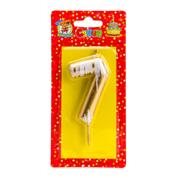 Свеча для торта "Цифра 7. Шебби шик. Золото" С-2516 Дон Карнавал