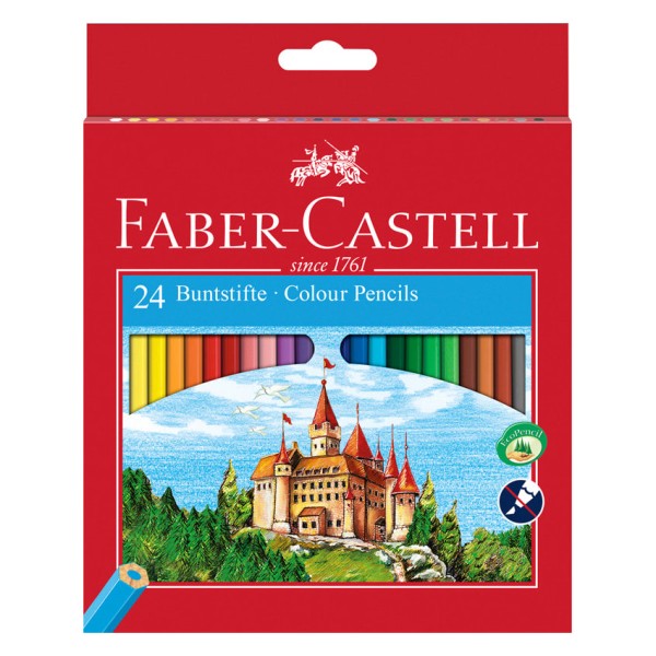 Карандаши Faber-Castell "Замок" 24цв, 6-гран., в карт.уп. 120124