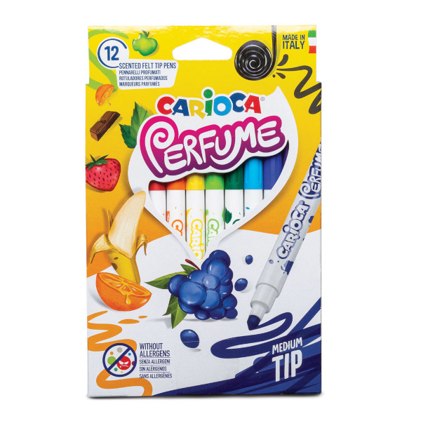 Фломастеры Carioca "Parfum" 12цв, смыв., аромат.. карт. уп. 42672