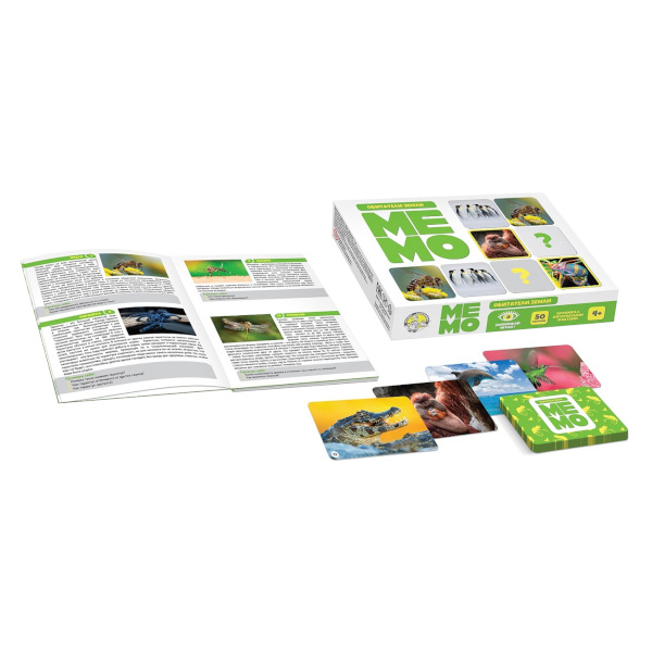 Игра настольная "Мемо. Обитатели земли" 50 карточек, коробка 03592 Десятое королевство