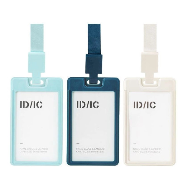 Бейдж 62*105мм вертикал., клип/шнур ассорти, пластик, ассорти EF407 Deli (1шт)