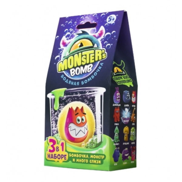 Набор для творчества Slimer 3 в 1 "Monster's bomb" бомбочка, монстр и много слизи MB001P