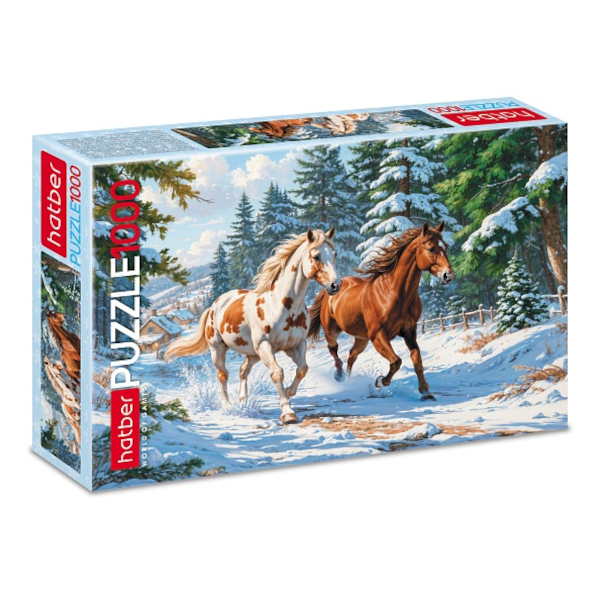 Пазлы 1000 элем. "Зимние грации" А2 480*680мм 1000ПЗ2_35227 Hatber