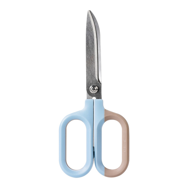 Ножницы Deli "Nusign" 18см, пластик. ручки, голубой/бежевый ENS055-BL