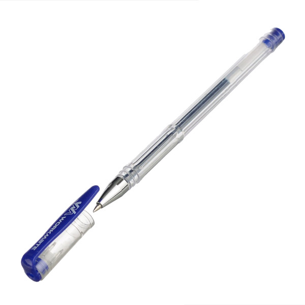 Ручка гелевая 0,7мм, синий, прозрач. корп. 14-1490 Workmate