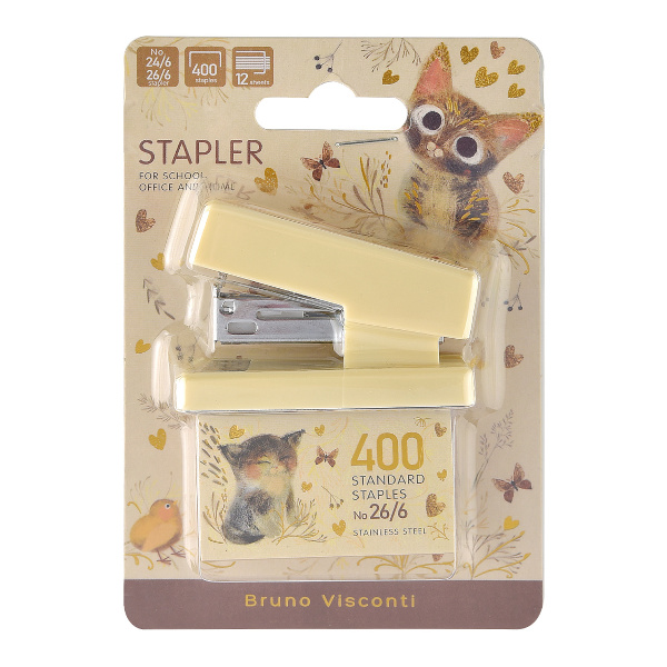 Степлер №24/6, 26/6, 20л, пластик, +скобы "Love Me" 46-0003 Bruno Visconti