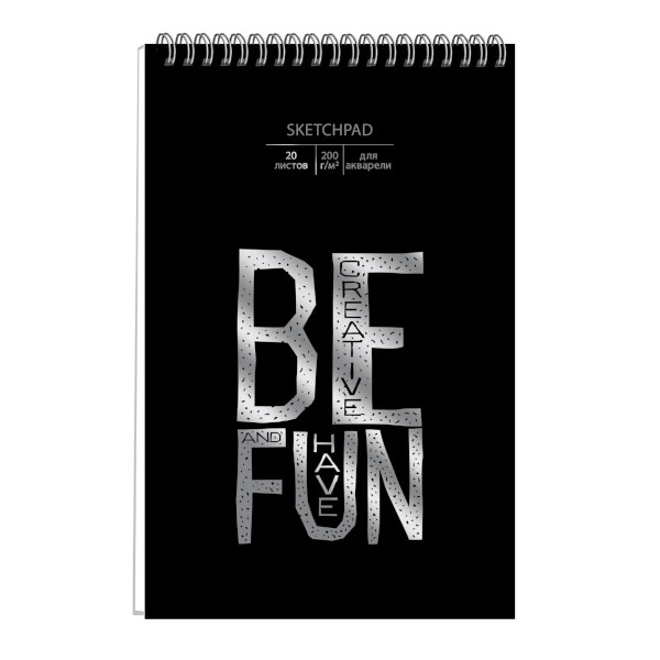 Скетчпад для акварели А5+ 20л, 200г/м2, гребень "Be creative" СПСФ520145 Paper Art