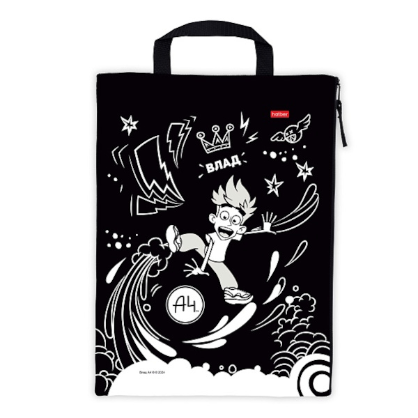 Папка с ручками А4 1отд., текстиль, молния "Влад А4" NSm_354106 Hatber