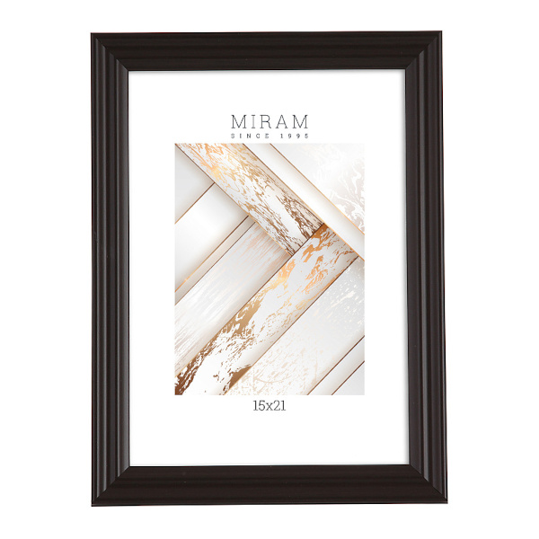 Фоторамка 15*21 пластик, багет 20мм, черный, вставка пластик, ножка 640246-6 МИРАМ
