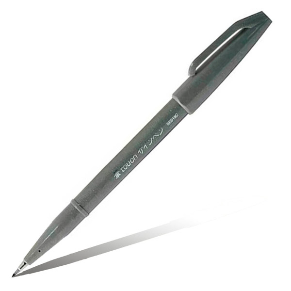 Фломастер-кисть Pentel "Brush Sign Pen" серая SES15C-N
