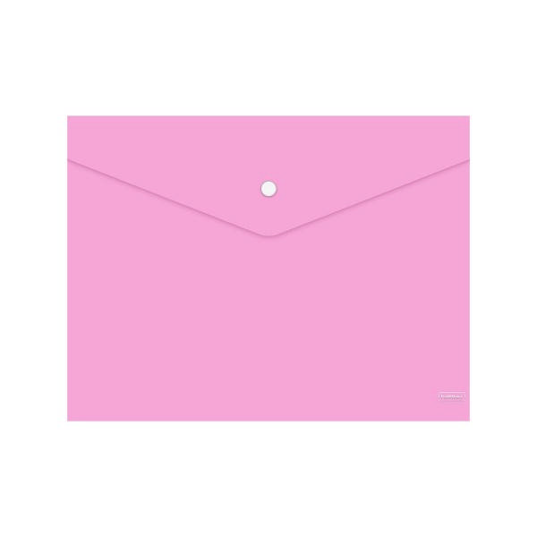 Папка-конверт на кнопке А4, 1отд., 180мкм, розовая "Premium NEWtone Pastel Пион" AKк4_05018 Hatber