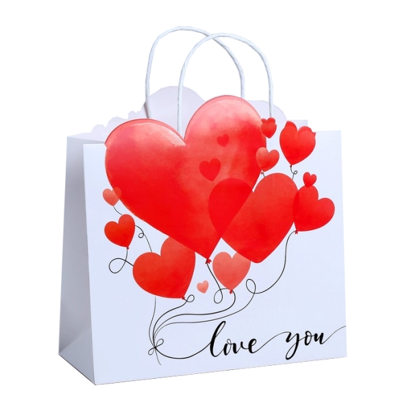 Пакет бумажный "I love you" 30*31,5*11,5см 4464413