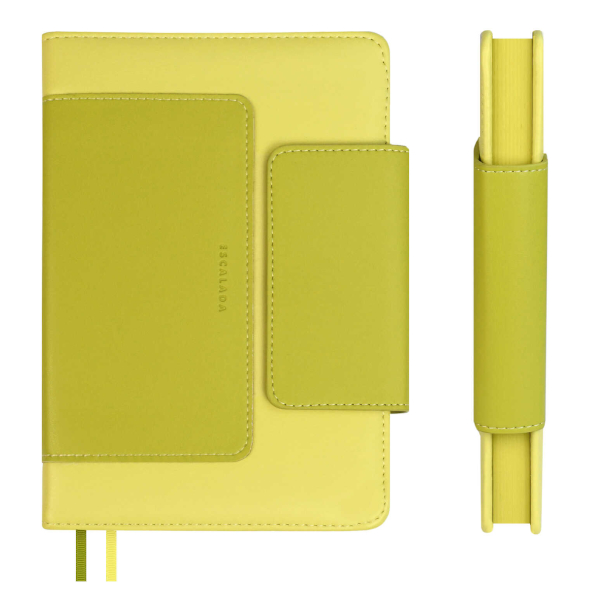 Ежедневник А5 не дат 320стр., Escalada "Лайка" тв.обл., иск. кожа, желтый 70616