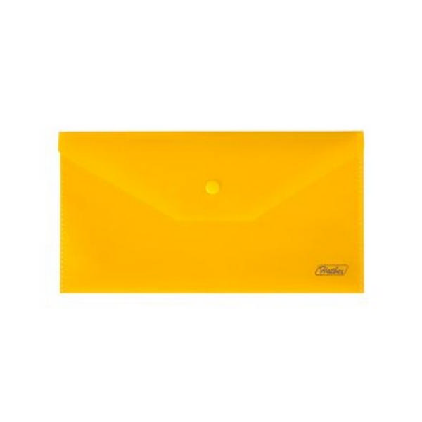Папка-конверт на кнопке С6 (224*119мм), 1отд., 180мкм, желтая АКк6_00005 Hatber
