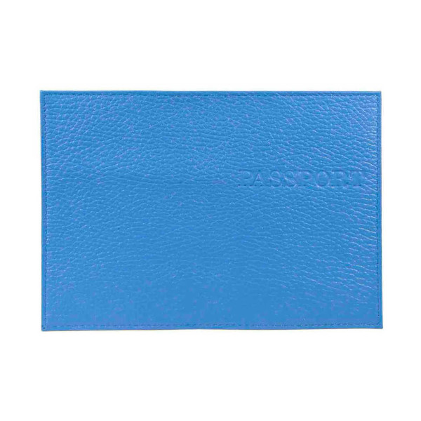 Обложка д/паспорта "PASSPORT" нат.кожа, тиснение, синий 1,01гр-ФЛОТЕР-203 Imige