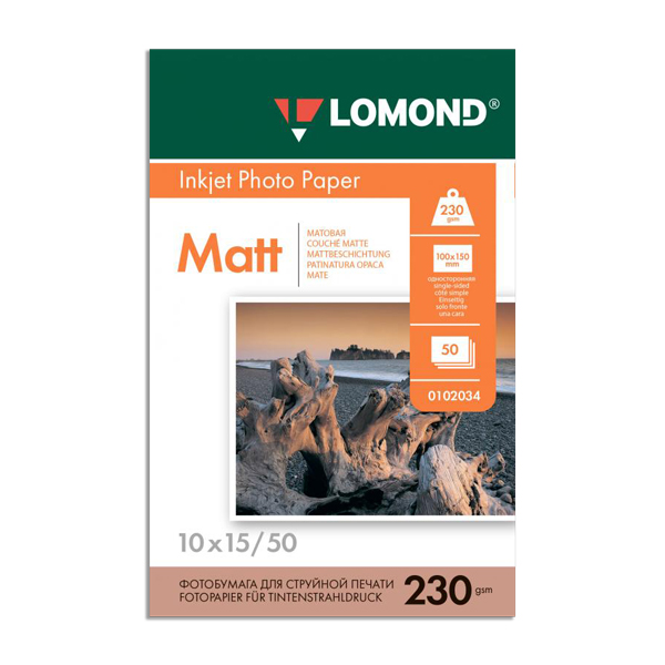 Бумага А6 Lomond для стр.пр. 230г/м2, матовая, односторонняя 0102034 (50л)