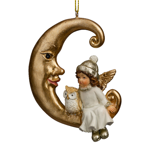 Украшение подвесное Erich Krause Decor "Ангел на месяце" 9,5см, полирезина 64503