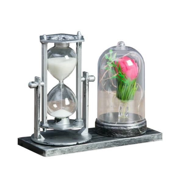 Часы песочные сувенирные "Роза" с подсвет., 15*9*14см 4154490