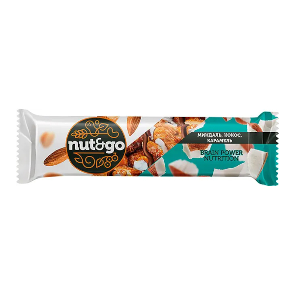 Батончик "Nut&Go. Миндаль, кокос, карамель" 36гр КВК336 КДВ
