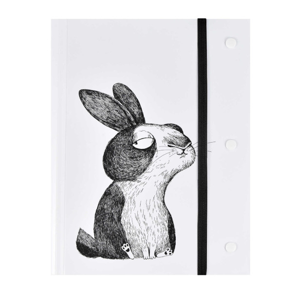 Папка А5 20 файлов*А4, 600мкм, рисунок "Крейзи зайка" резинка 60453 Феникс+